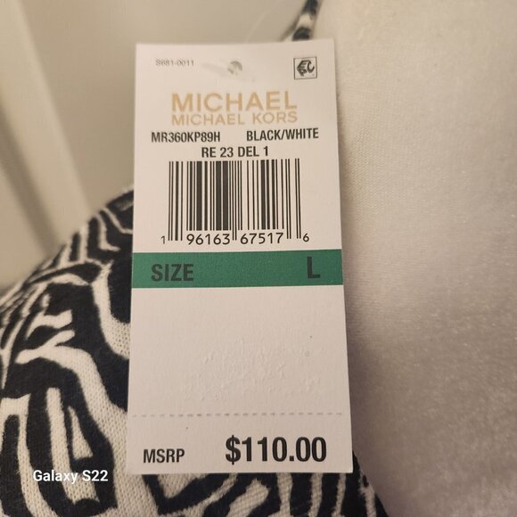 Michael Kors V-neck High Low Print Sweater. NWT. Size Large - Picture 4 of 12